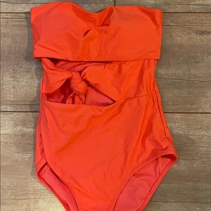 Aerie one piece coral cut out bathing suit, brand new with tags, size XS